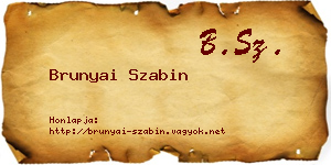 Brunyai Szabin névjegykártya